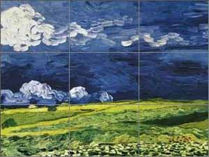 Regle des tiers - Van Gogh "Champs de blés sous un ciel nuageux", Vincent van Gogh