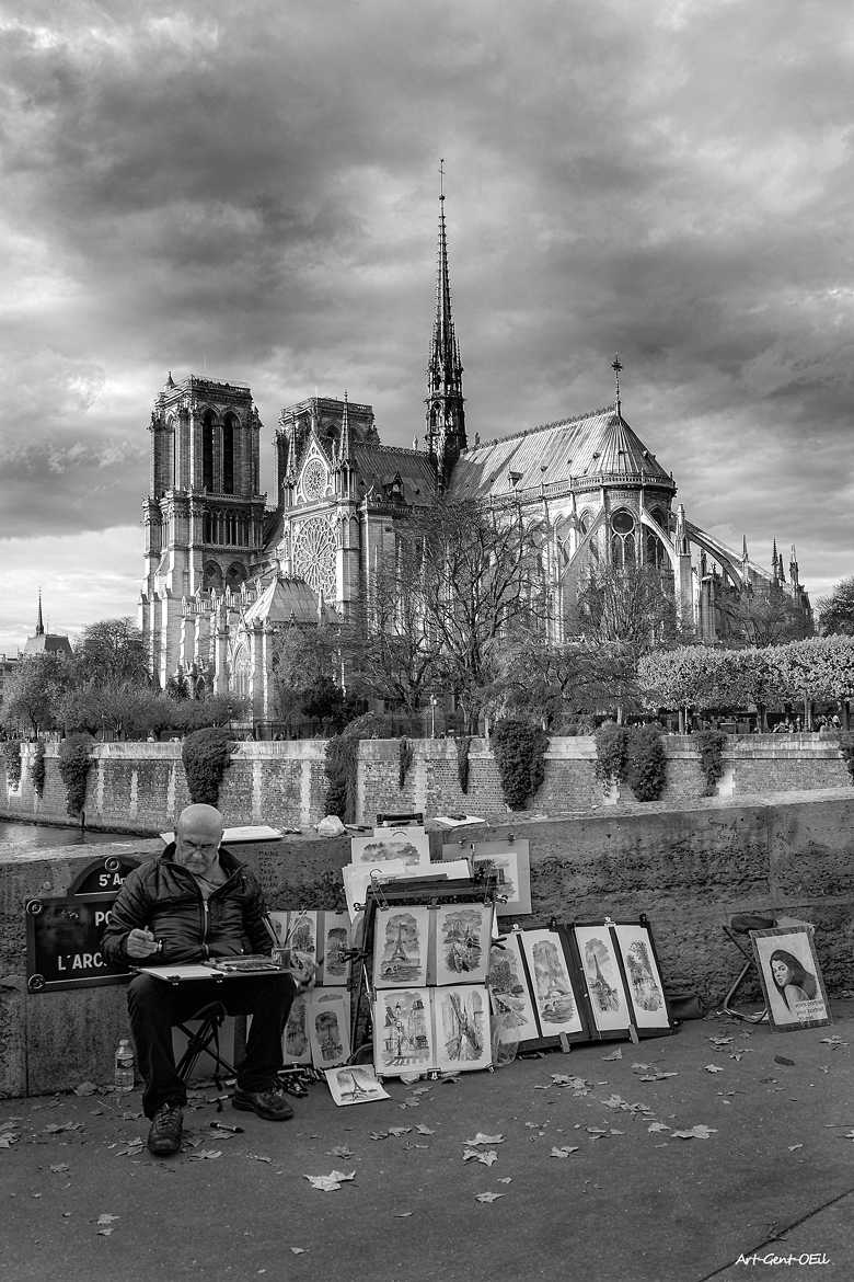 l'aquarelliste et Notre Dame