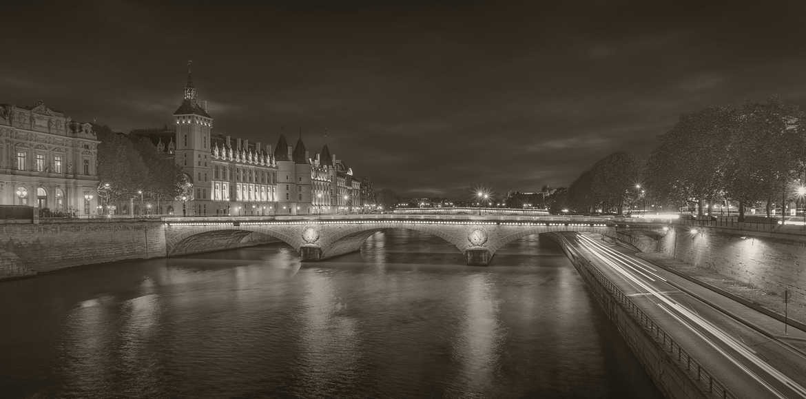 la Seine de nuit vintage