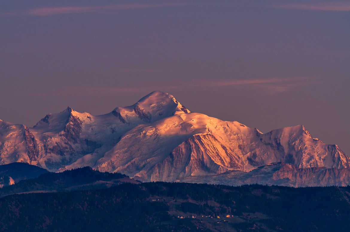 coucher de soleil sur le Mt Blanc