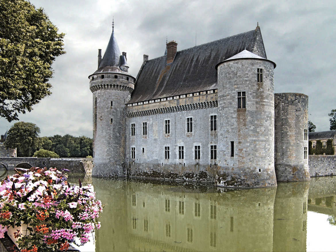 perspective sur le chateau de Sully sur Loire
