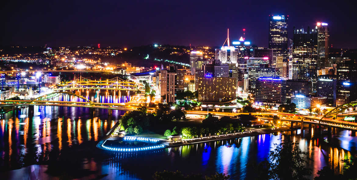 Pittsburgh's skyline at night