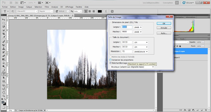 Finalisation de l'effet little planet sous photoshop cs5