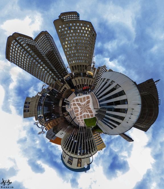 Cours photo - comment prendre des panoramas type Little Planet. Résultat fini.