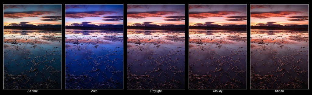 Impact de la balance des blancs sur le coucher du soleil