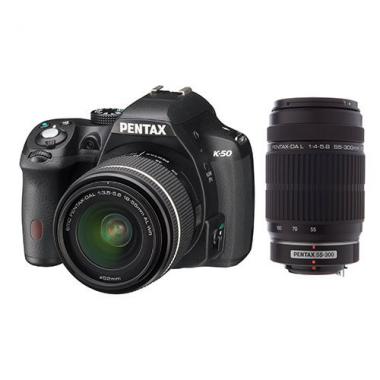 Pentax K-50 Appareil photo Reflex numerique 16 Mpix Noir + Objectif DAL 18-55 + Objectif HDDA 55-300 @ Amazon.fr