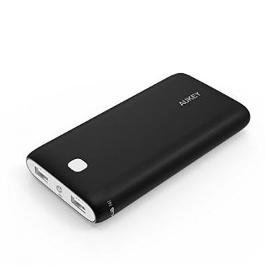 AUKEY Batterie Externe 20,000 mAh 2 USB ports avec AIPower Batterie portable avec Lampe de Poche @ Amazon.fr