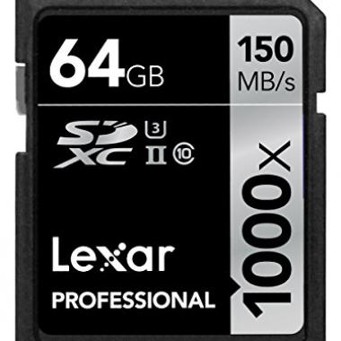 Lexar Professional LSD64GCRBEU1000 Carte Memoire Flash 64GB Class 10 UHS-II 1000x Vitesse (150MB/s) SDXC @ Amazon.fr