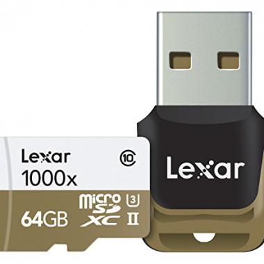 Carte Lexar Professional 64GB 1000 x Micro SDXC UHS-II U3 - LSDMI64GCBEU1000R @ Amazon.fr
