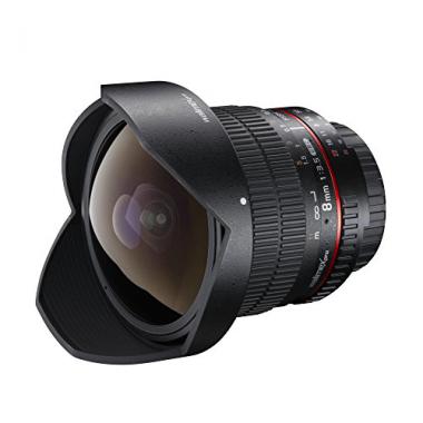 Walimex Pro Fish-Eye II 8mm 1:3,5 DSLR Objectif pour monture dobjectif Canon EF-S noir (avec pare-soleil amovible) @ Amazon.fr