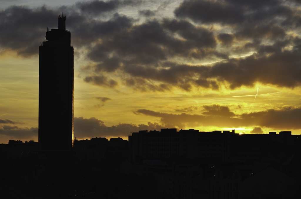 coucher de soleil sur Nantes