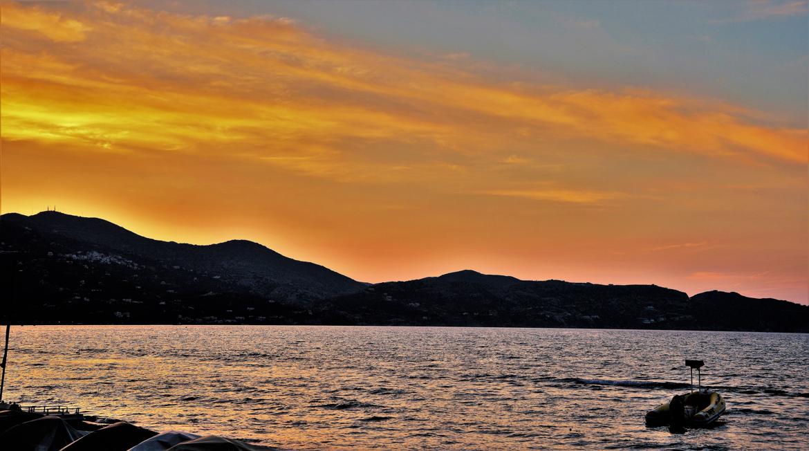 Coucher de soleil en Crète.