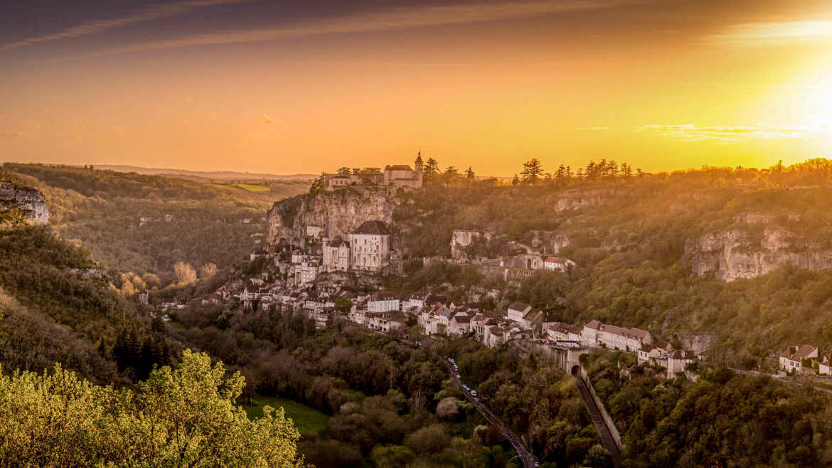 Coucher de soleil sur les causses