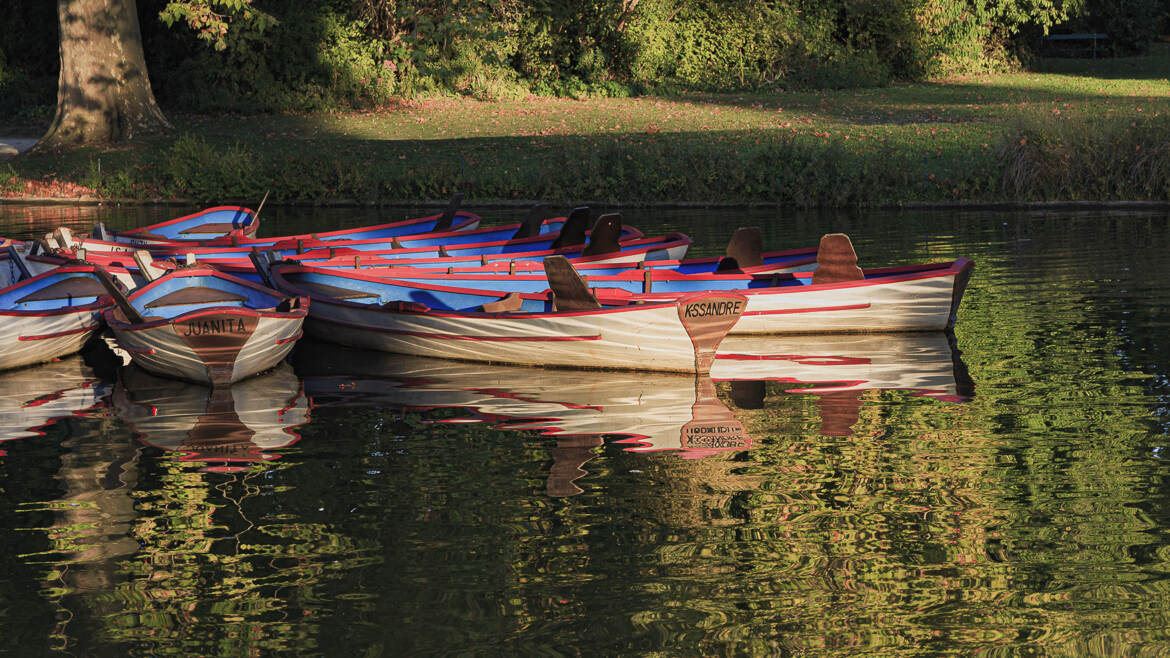 Barques au soleil d'automne