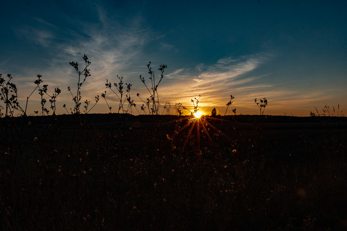 Coucher de soleil sur la plaine