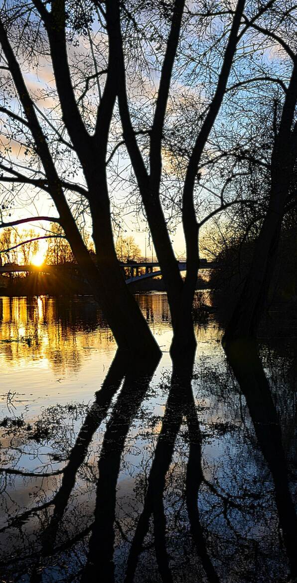 reflet d'un coucher .