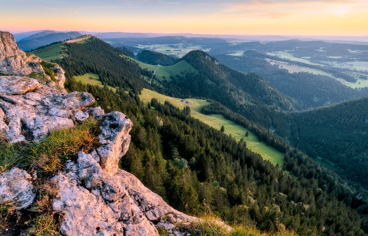 Coucher de soleil sur le Chasseron.