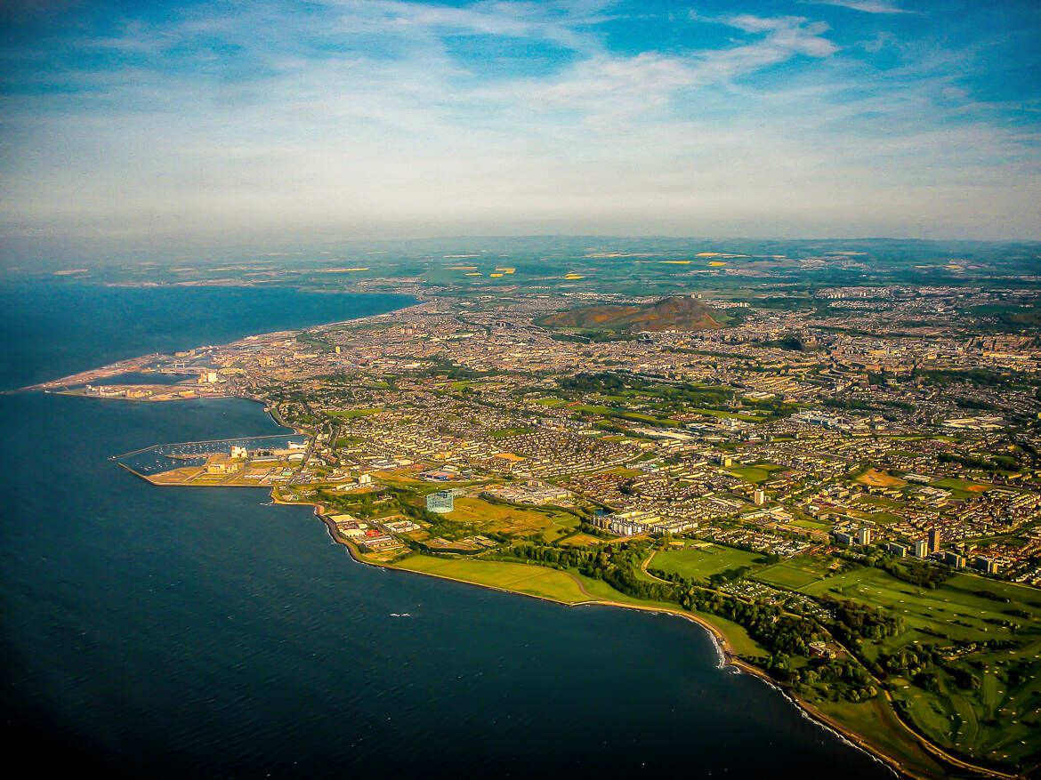Vue aérienne près de l' Ecosse