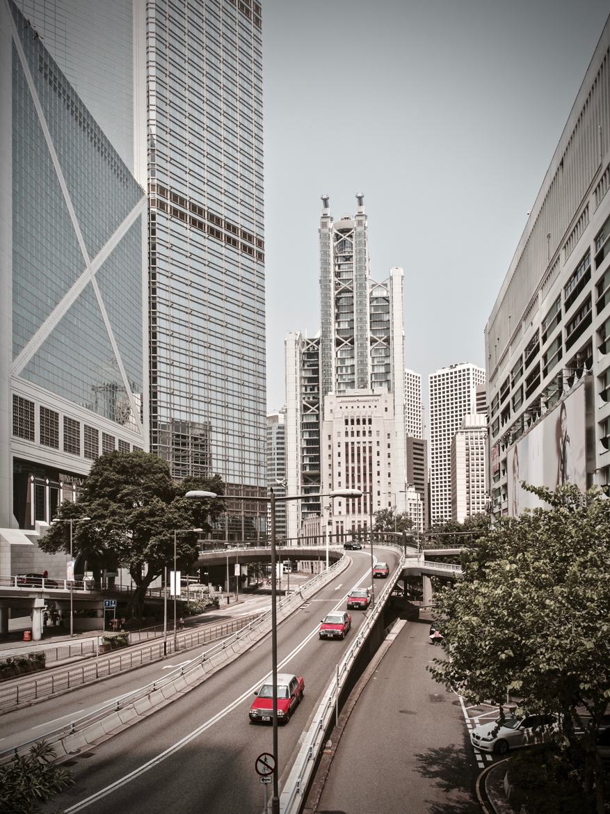 Hong Kong technicolor taxis rouges