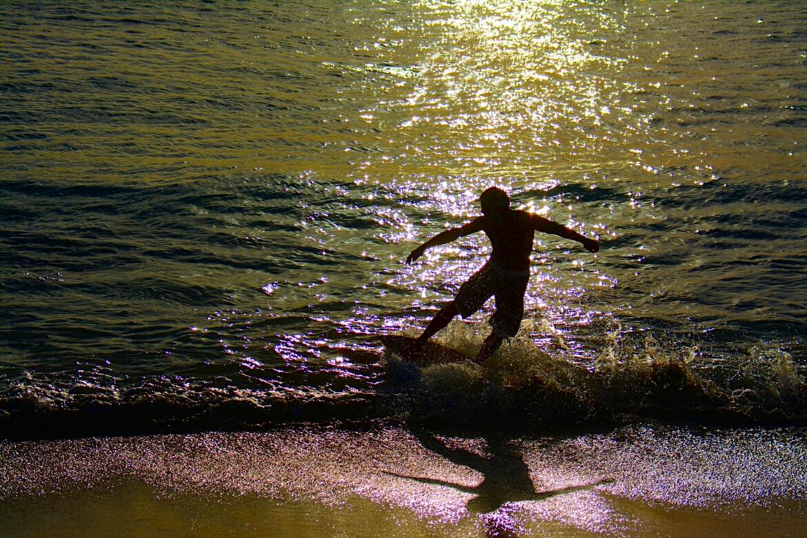 Surf en fin de journée