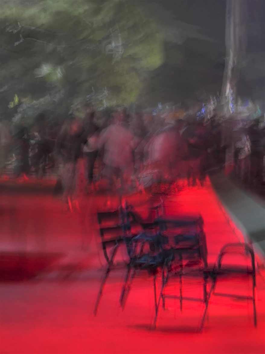 Cannes Nuit -les chaises de La Croisette-