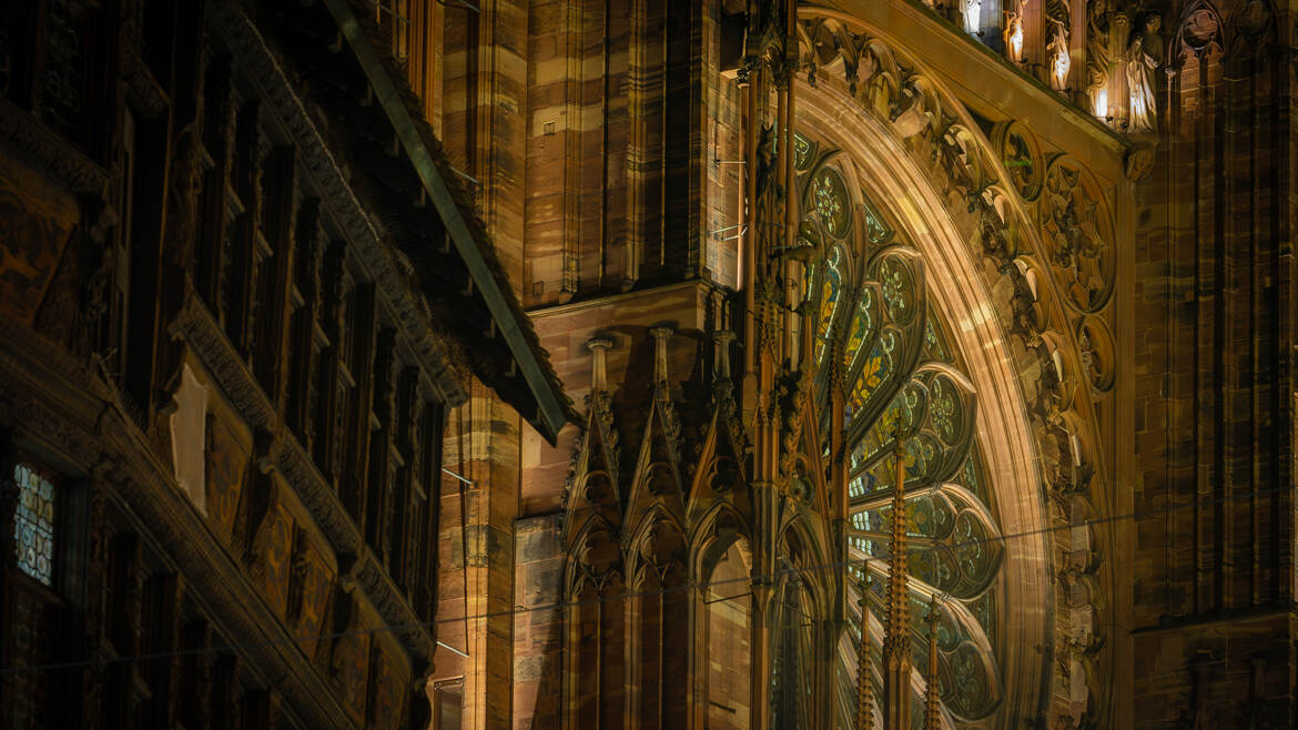 Les détails de la rosace de la Cathédrale de Strasbourg