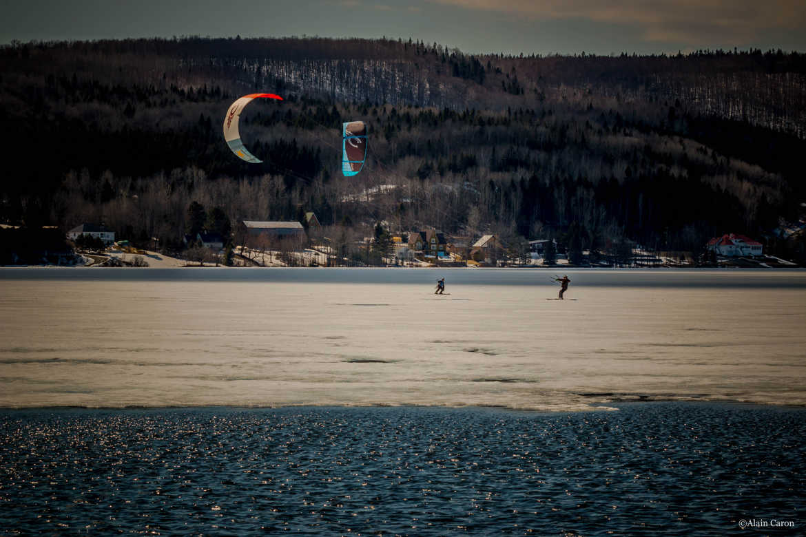 Kite ski sur neige