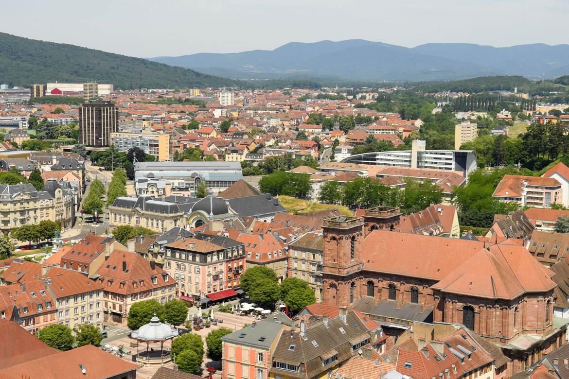 Ville de Belfort, photo prise depuis la célèbre citadelle fortifiée