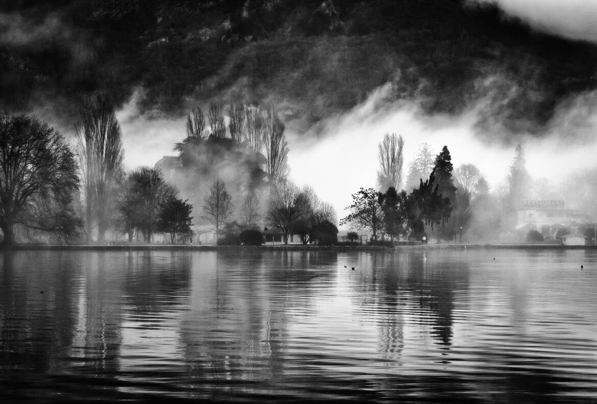 Reflets et brouillard