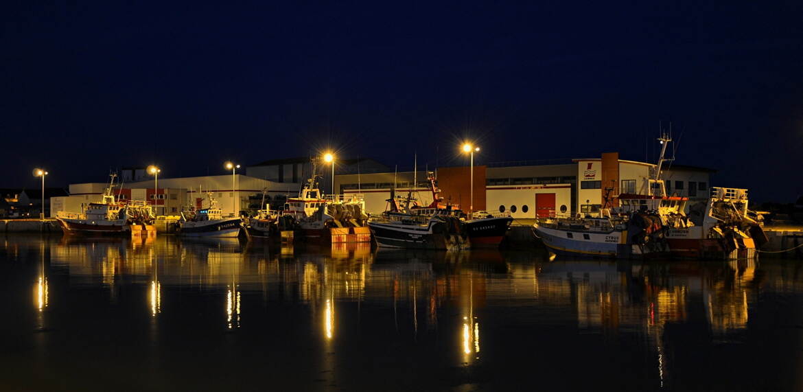 Que c'est beau un port la nuit.