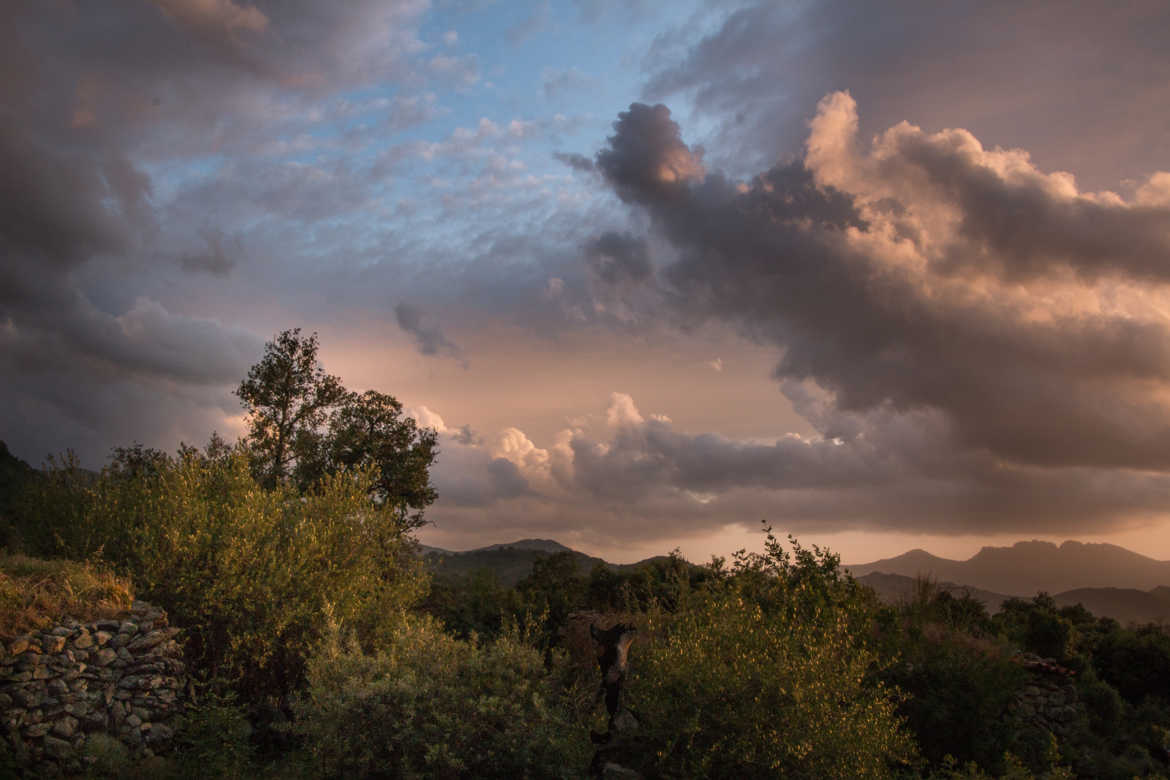 paysage de Corse au coucher de soleil