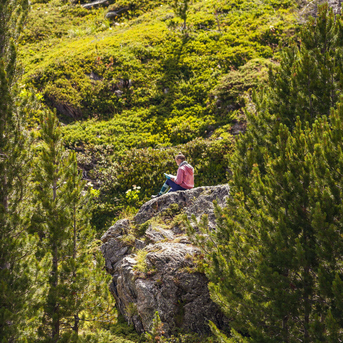 Lectrice en altitude