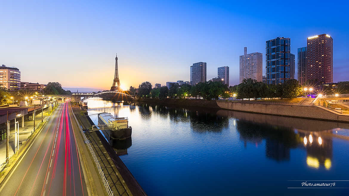 Beaugrenelle under the sunrise