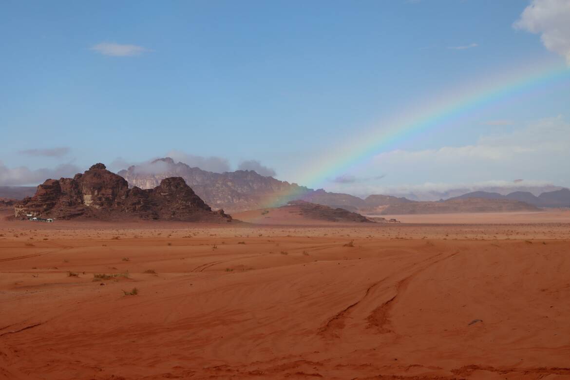 Arc en ciel sur Wadi Rum