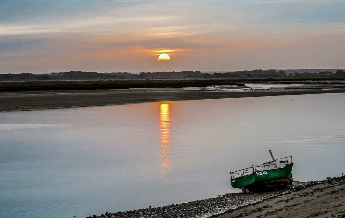Couché de soleil sur la baie de Somme