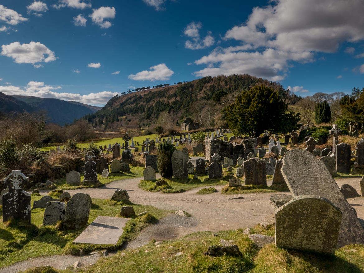 Paysage irlandais - cimetière de Glendalough