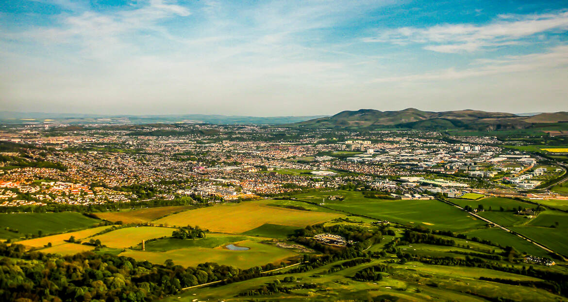 Panorama vu du ciel de Edimbourg