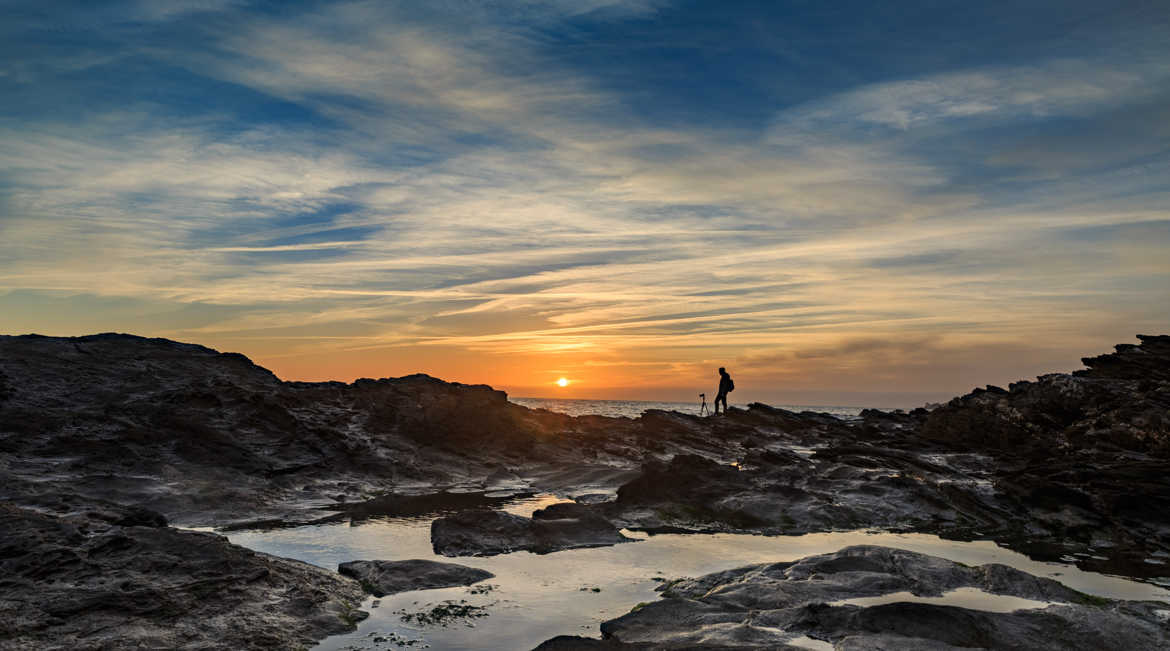 Coucher de soleil sur un photographe