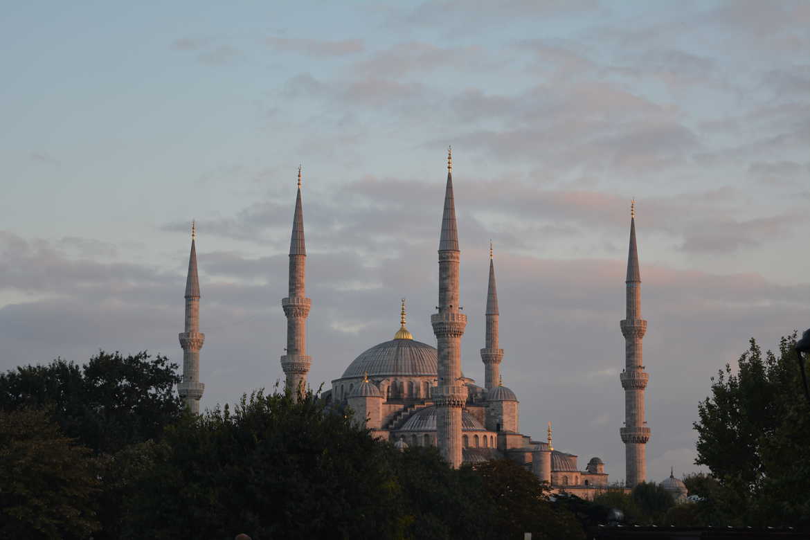 Mosquée bleu au couchant