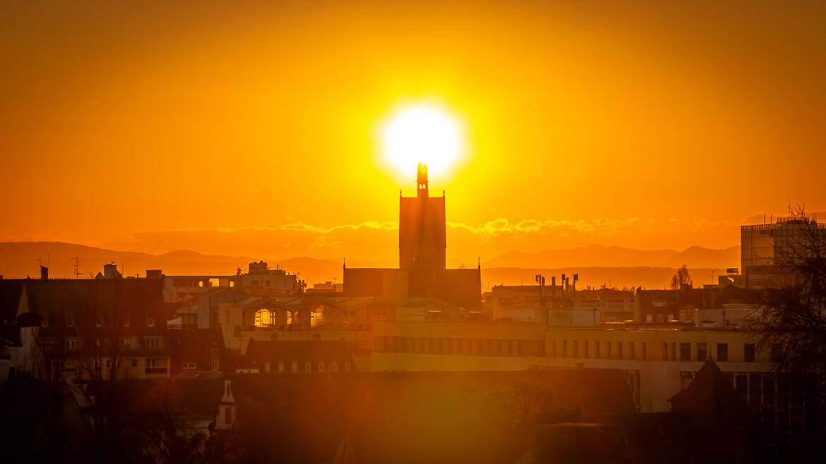 Le coucher de soleil Strasbourgeois