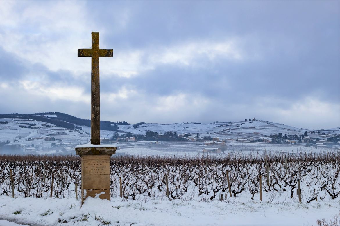 Jour de neige en Beaujolais