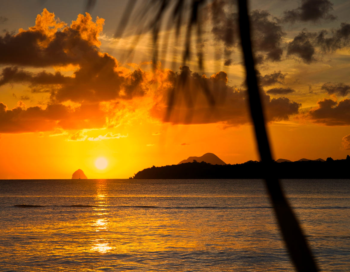 Coucher de soleil sur le rocher du Diamant