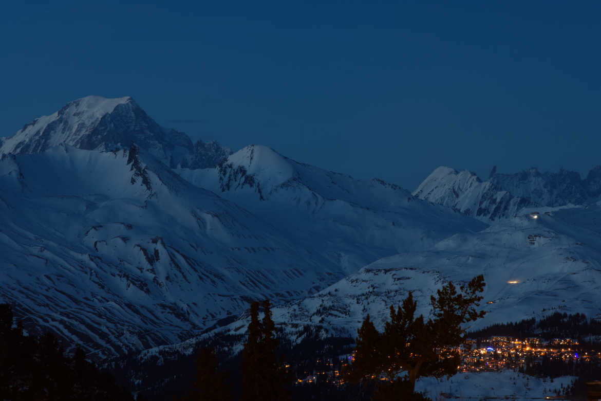 heure bleue sur Mont Blanc