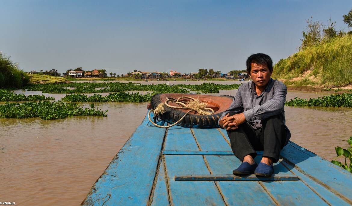 En barque sur le Mekong