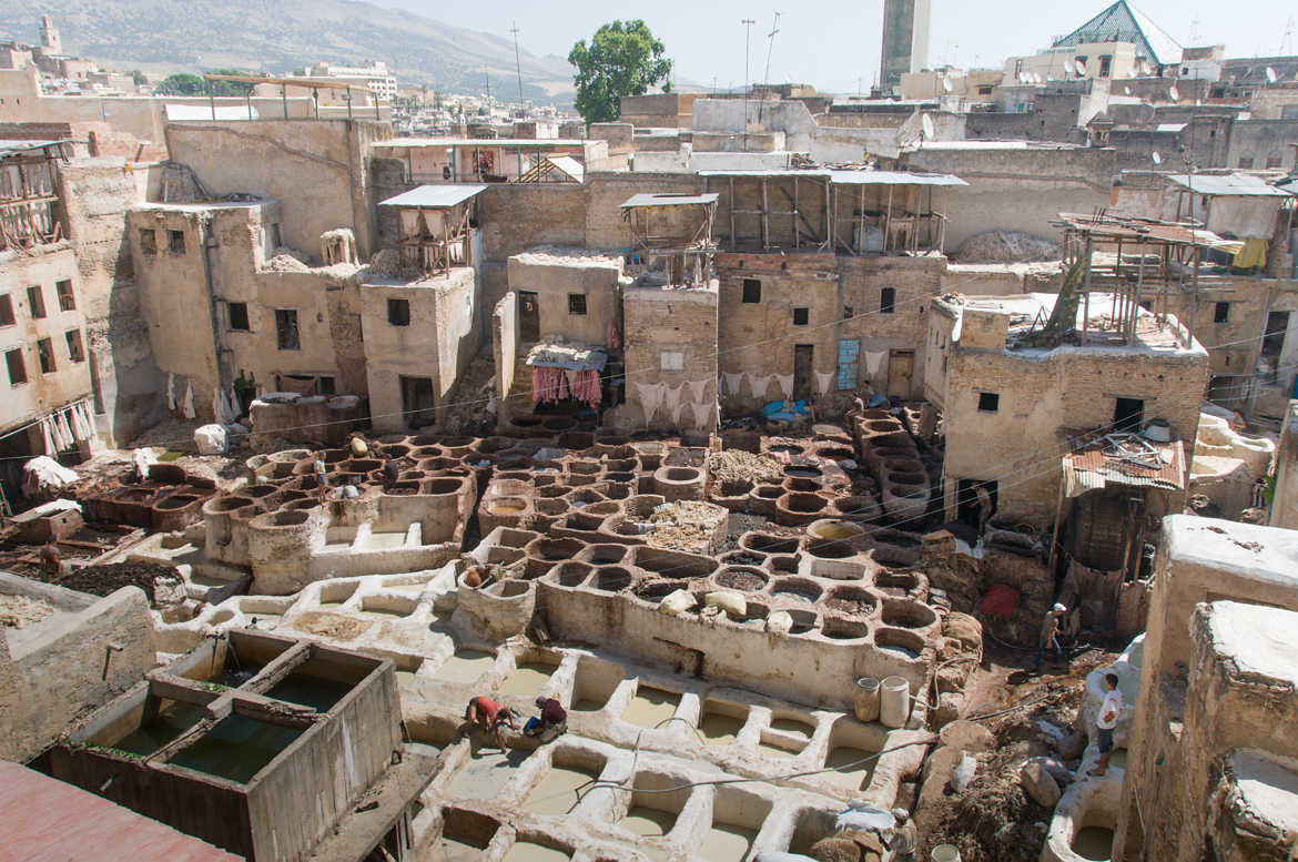 Tannerie artisanale Fès au Maroc