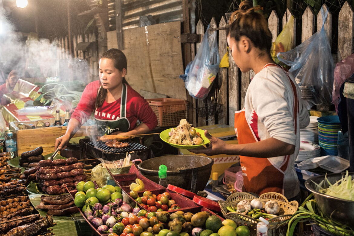 Le marché des traiteurs de Luang Prabang