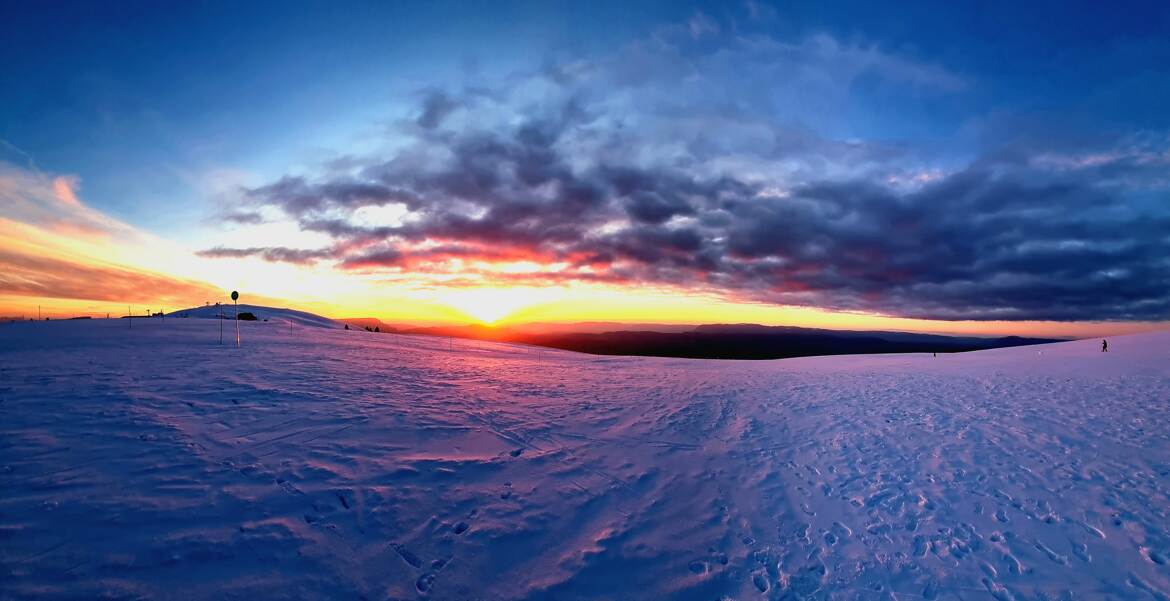 Coucher de soleil hivernal