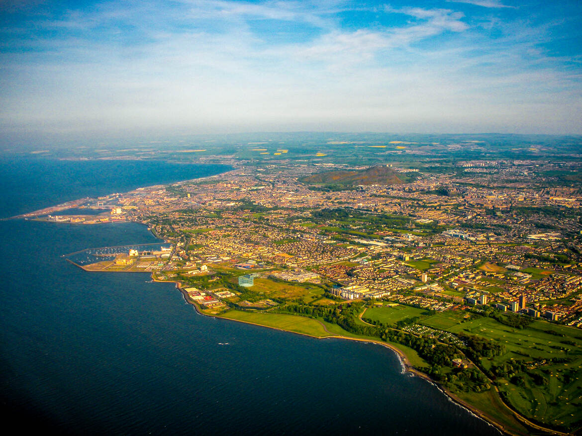 Vue aérienne environ de Edimbourg