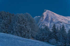 Heure bleue à la montagne