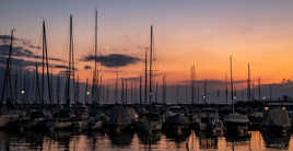 Couché de soleil sur le port